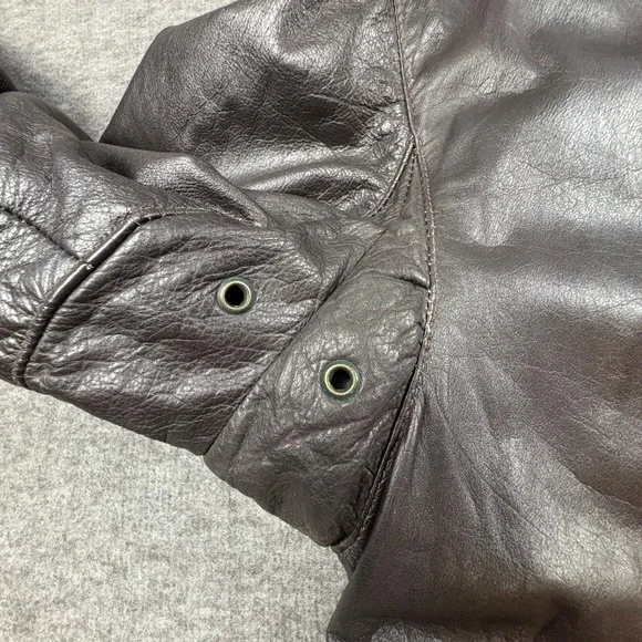 VTG. Nimbus Gant Leather Jacket Men 42 Brown Bomber Flight Heritage Retro RARE